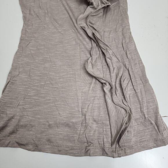 Body Central Ruffle Cascading Front Stripe Tan Tank Top Women's Size S - Picture 5 of 7